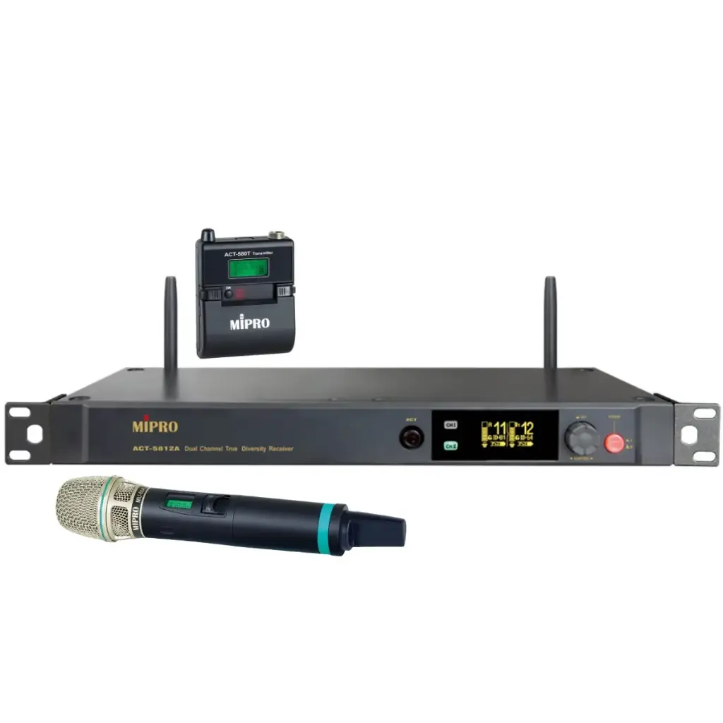 Mipro ACT-5812A/ACT-580H/ACT-580T 5,8GHz Trådløst sett Håndsender Lommesender Mottaker Ladbart i docking stasjon