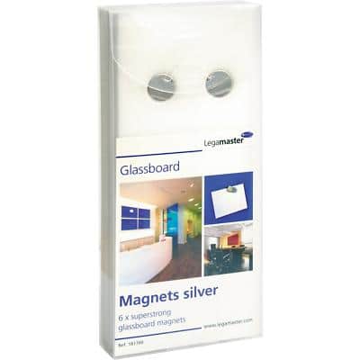 Legamaster glassboard magnet silver 6pcs
