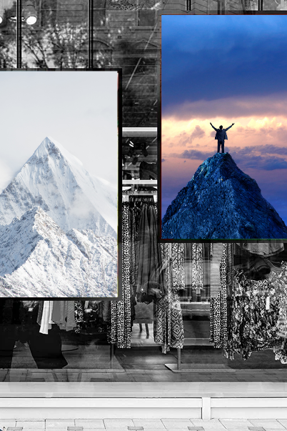 Reklame skjermer, LED og lyd til butikker og næring Digitale skilt for butikk og næring