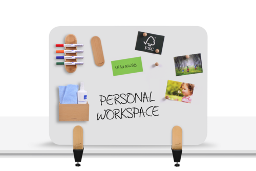 ELEMENTS desk divider whiteboard 60x80cm clamps