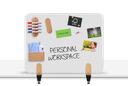 ELEMENTS desk divider whiteboard 60x80cm clamps