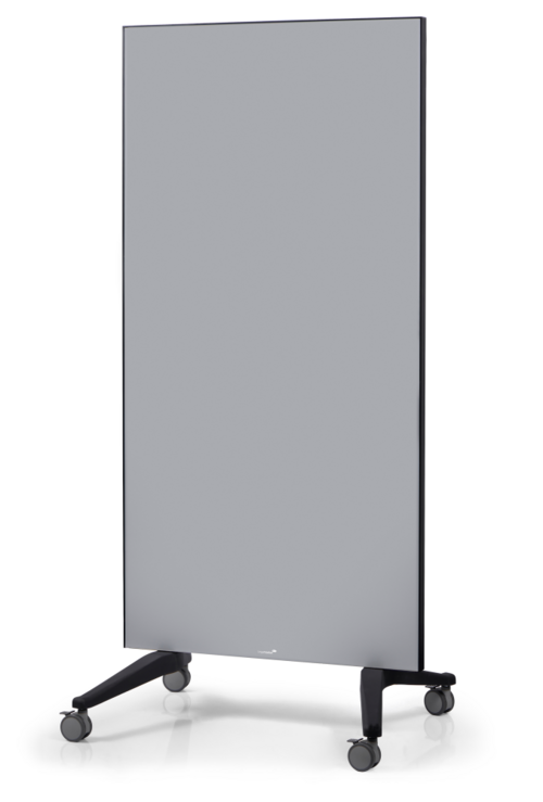 mobile glassboard 90x175cm grey