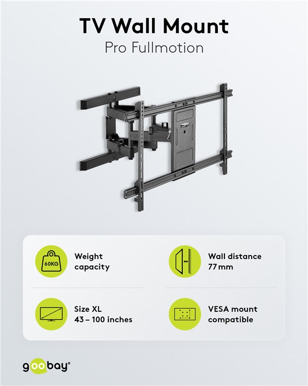 Wall mount Pro FULLMOTION (XL)