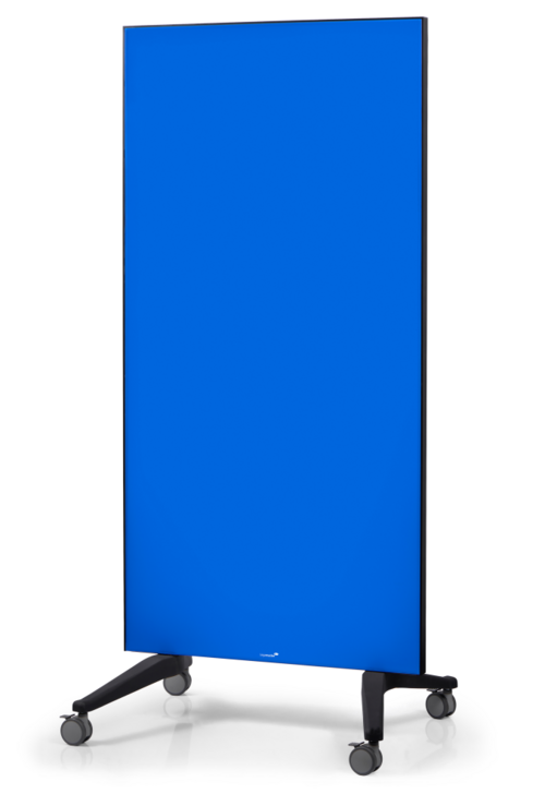 mobile glassboard 90x175cm blue