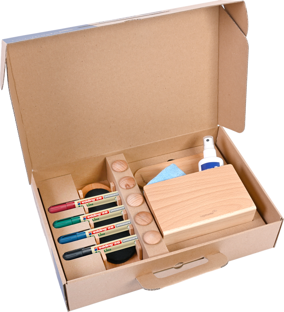 WOODEN whiteboard accessory set 17-piece