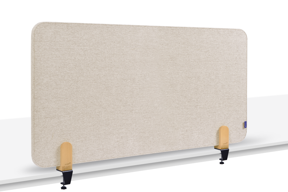 ELEMENTS Støydempende bordskjerm 60x120cm Beige, med beslag