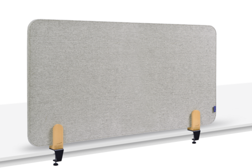ELEMENTS Støydempende bordskjerm 60x120cm Grå, med beslag
