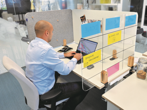 ELEMENTS Bordskjerm 60x160cm Transparent, med beslag