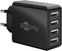 4-port USB-lader, 4x30w USB A