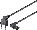 Connection Cable Euro Plug Angled at Both Ends, 5 m, Black