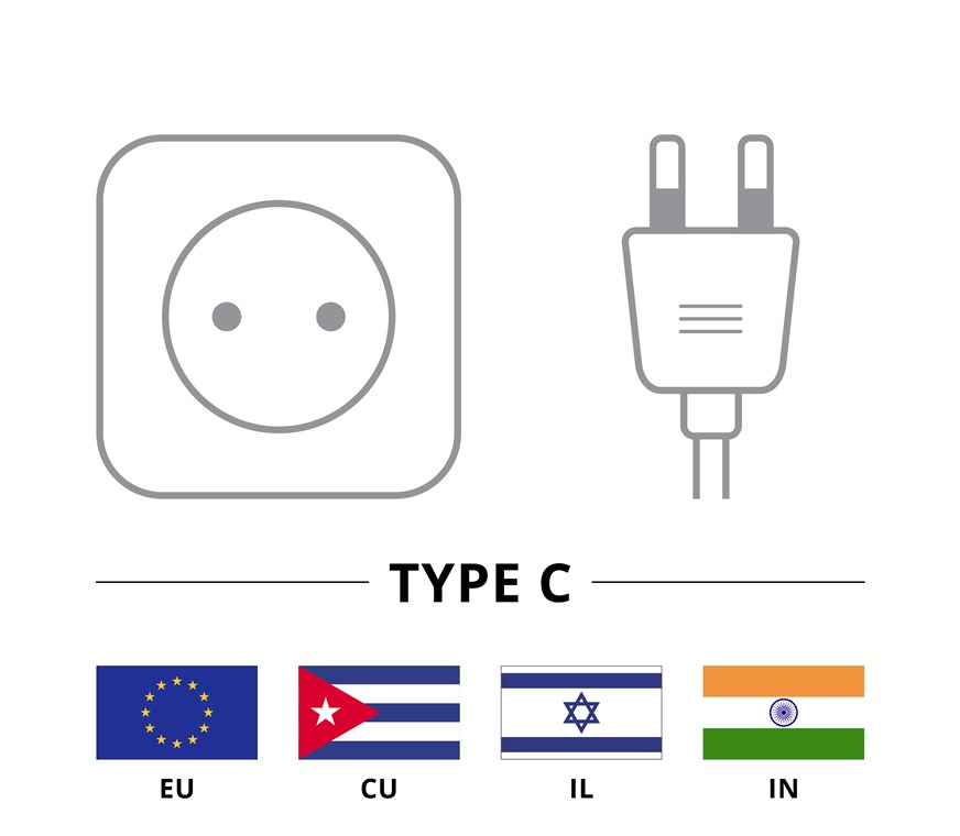 Connection Cable Euro Plug Angled at Both Ends, 5 m, Black