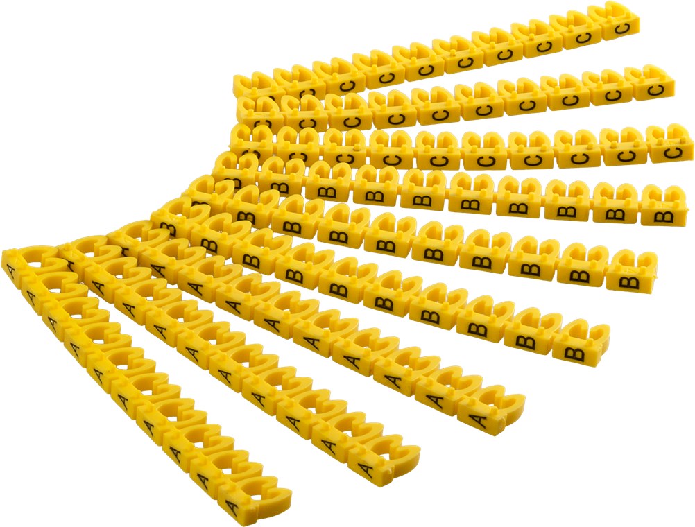 Legamaster Cable Marker Clips "Letters A–C" for Cable Diameters up to 4 mm