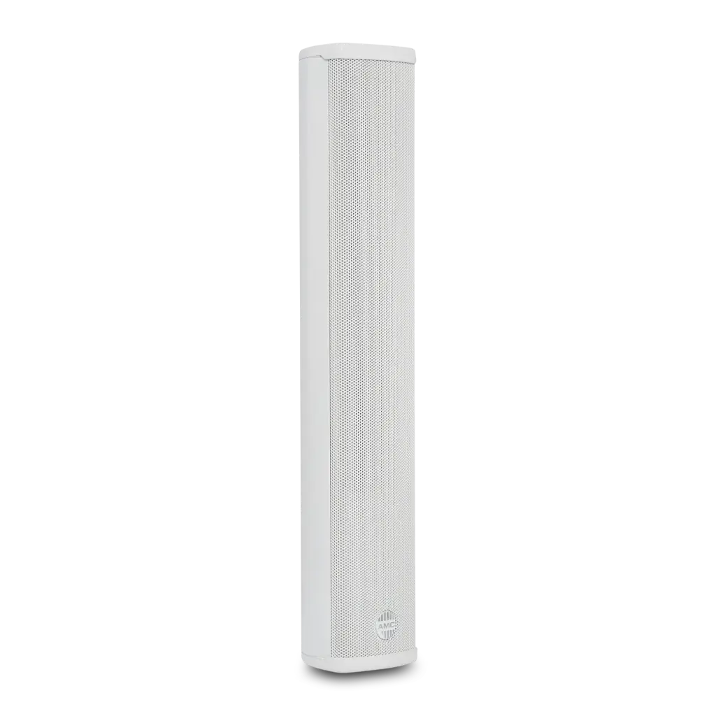 AMC PRO COM SLIM 30 Søylehøyttaler Hvit IP 55 30W 15W 7,5W@100V 300W@8Ω 4 x 2" + 1" Brakett