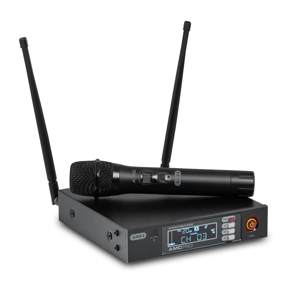 AMC PRO iLive 2 Handheld Trådløst sett håndsender mottaker 606-621MHz 32 tilgjengelige kanaler