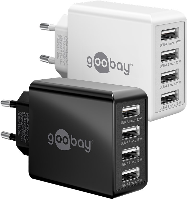 Goobay 4-port USB-lader, 4x30w USB A