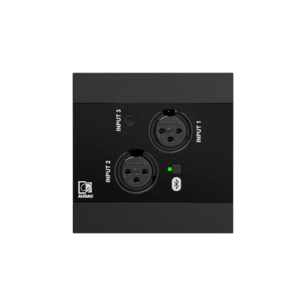 Audac NWP320/B Universal Dante/AES67 panel Sort 2 x XLR 3,5mm + Blåtann tilkoblingspanel til nettverk 4 Dante/AES67 kanaler