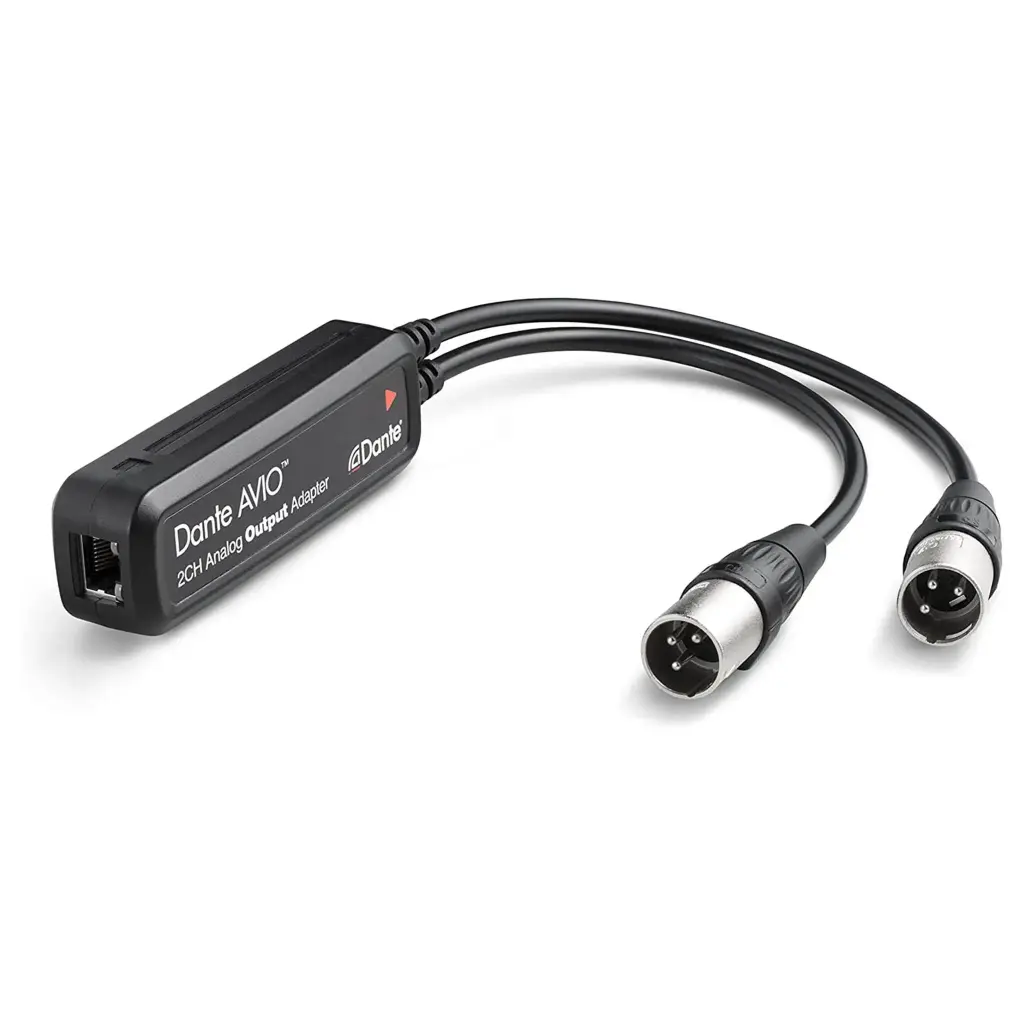 Audinate Dante AVIO 2xAO 2 x Analog ut 2 x XLRm Han- Dante output
