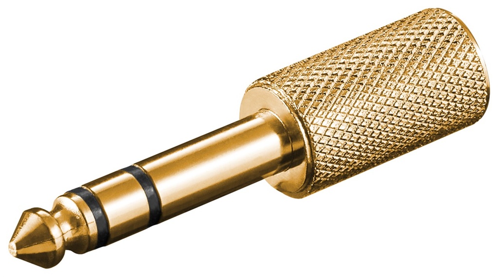Goobay Headphone Adapter, AUX Jack, 6.35 mm to 3.5 mm, Gold Version