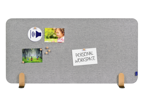 Legamaster ELEMENTS Støydempende bordskjerm 60x120cm Grå (valgfritt feste)