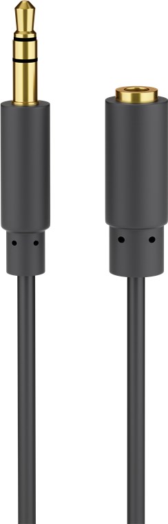 Goobay Headphone and Audio AUX Extension Cable, 3.5 mm, 3-pin, Slim