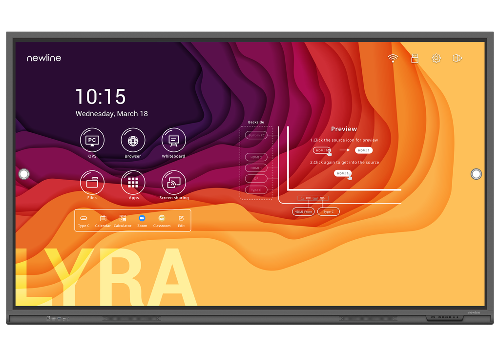 Newline Lyra Interactive Monitor, 4K, 98"
