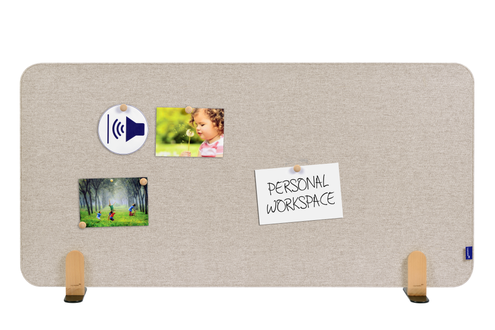 Legamaster ELEMENTS Støydempende bordskjerm 60x120cm Beige, frittstående