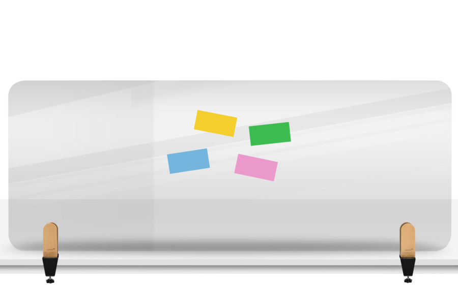 Legamaster ELEMENTS Bordskjerm 60x160cm Transparent, med beslag