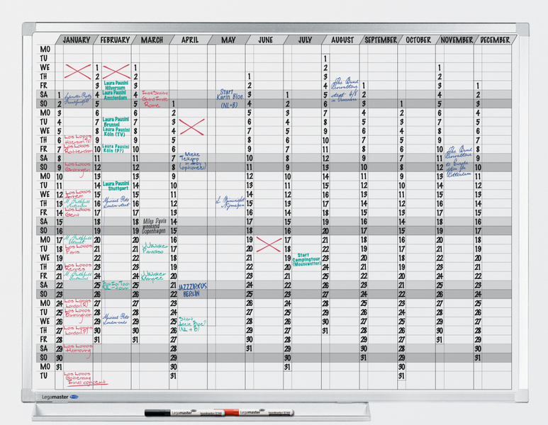 Legamaster PROFESSIONAL year planner 365 days 90x120cm