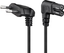 Connection Cable Euro Plug Angled at Both Ends, 5 m, Black